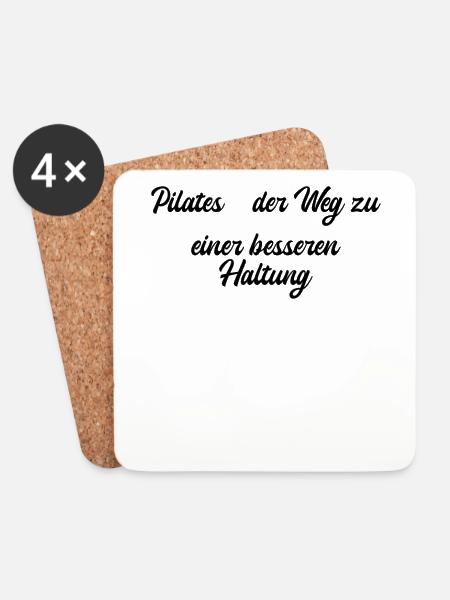 Pilates - Pilates - der Weg zu einer besseren - Untersetzer (4er-Set) - Weiß