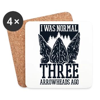 I Was Normal Three Arrowheads Ago Hunting Tips - Coasters (set of 4) - white - Front
