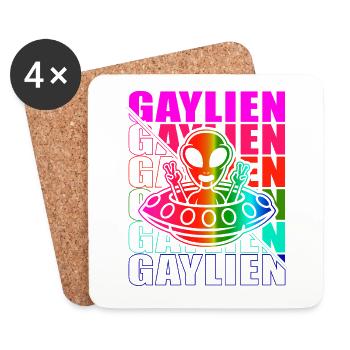 Gender Lesbian, Gay, Trans, Queer Rainbow - Coasters (set of 4) - white - Front