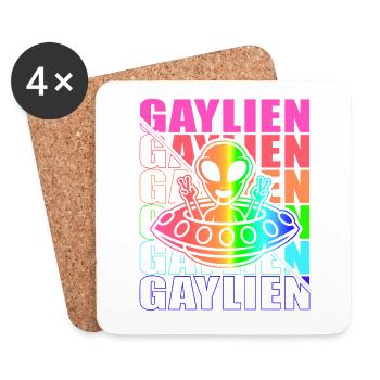 Gender Lesbian, Gay, Trans, Queer Rainbow - Coasters (set of 4) - white - Front