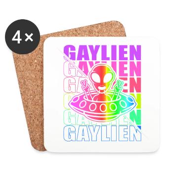 Gender Lesbian, Gay, Trans, Queer Rainbow - Coasters (set of 4) - white - Front