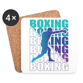 Boxen Martial Arts Boxing Box Club Boxer - Untersetzer (4er-Set) - Weiß - Vorne