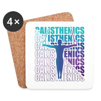 Calisthenics Street Workout Gymnastics Fitness - Coasters (set of 4) - white - Front