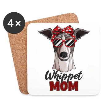 Dog breed Whippet Mom dog owner dog pet - Coasters (set of 4) - white - Front
