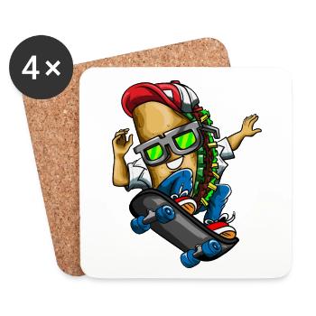 Taco Skateboard Skater Skating Dinco de Mayo - Untersetzer (4er-Set) - Weiß - Vorne