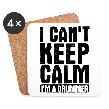 Schlagzeug Spieler Drummer - Untersetzer (4er-Set) - Weiß - Vorne
