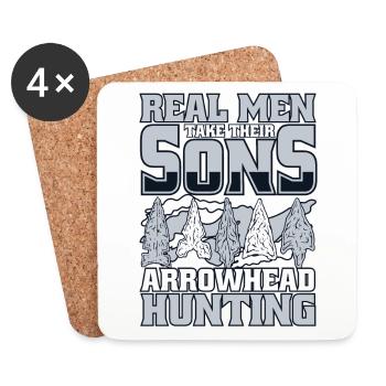 Real Men Take Their Sons Arrowhead Collecting - Coasters (set of 4) - white - Front