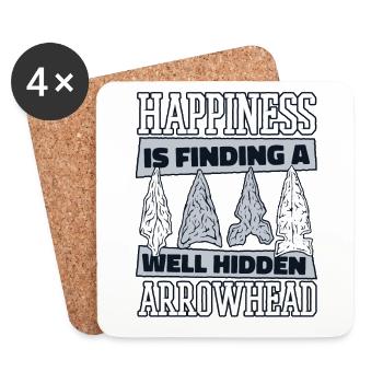 Happiness Is Finding A Hidden Arrowhead - Coasters (set of 4) - white - Front