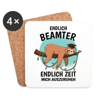 Endlich Beamter Auf Lebenszeit Endlich Verbeamtung - Untersetzer (4er-Set) - Weiß - Vorne