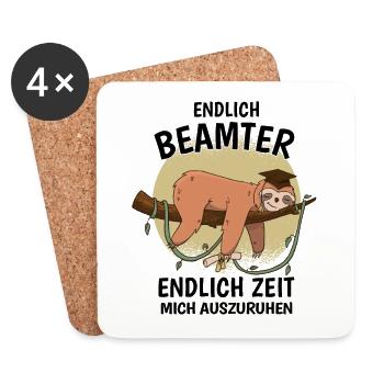 Endlich Beamter Auf Lebenszeit Endlich Verbeamtung - Untersetzer (4er-Set) - Weiß - Vorne