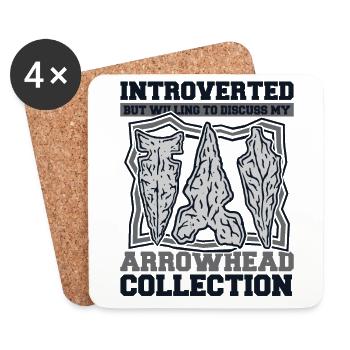 Introverted But Willing To Discuss Arrowheads - Coasters (set of 4) - white - Front