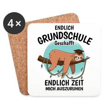 Grundschul Abgänger 2026 Grundschule Abschied - Untersetzer (4er-Set) - Weiß - Vorne