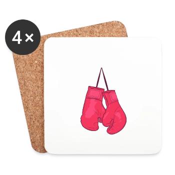I'd Hit That Punching Handschuhe Combat Sports - Untersetzer (4er-Set) - Weiß - Vorne