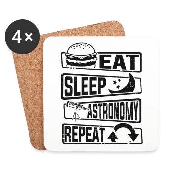 Manger dormir Astronomie Répéter Astronomy Photographe - Dessous de verre (lot de 4) - blanc - Devant
