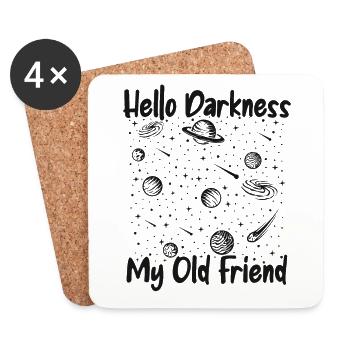 Hello Darkness My Old Friend Starry Sky - Coasters (set of 4) - white - Front