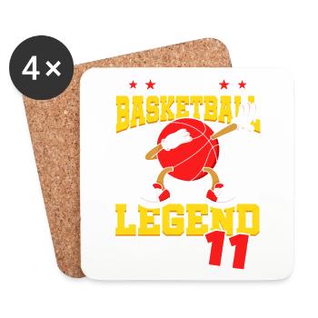 Diese Basketball-legende Ist Jetzt 11 Sports Kid - Untersetzer (4er-Set) - Weiß - Vorne