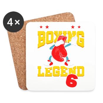 Cette légende de la boxe est maintenant 6 Sport Kid 6. - Dessous de verre (lot de 4) - blanc - Devant
