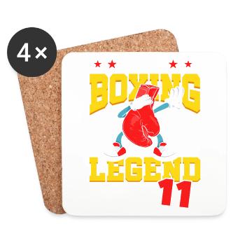 Cette légende de la boxe a maintenant 11 ans Sport Kid 11 - Dessous de verre (lot de 4) - blanc - Devant