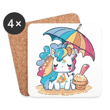 Plaisir de la crème glacée - rafraîchissant différent - Dessous de verre (lot de 4) - blanc - Devant
