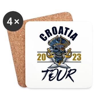 Croatie 2023 Skeleton - Dessous de verre (lot de 4) - blanc - Devant