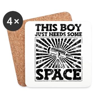 This Boy Just Need Some Space Kosmologe Astronomie - Untersetzer (4er-Set) - Weiß - Vorne