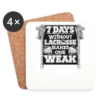 7 Days Without Lacrosse Makes One Weak Polocrosse - Untersetzer (4er-Set) - Weiß - Vorne