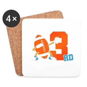 It's my 3rd birthday American Football - Coasters (set of 4) - white - Front