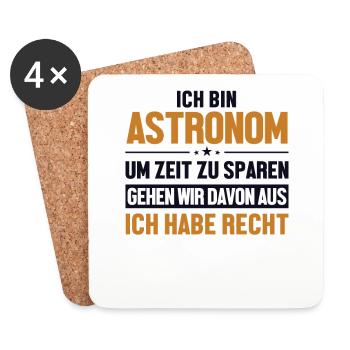 L’astronome a toujours raison Cosmologiste du ciel étoilé - Dessous de verre (lot de 4) - blanc - Devant