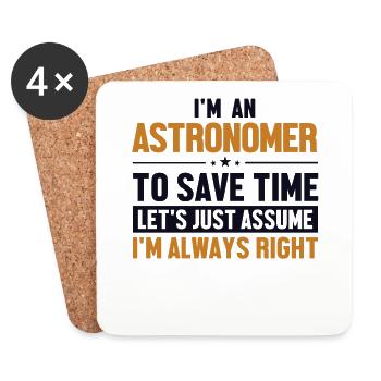 Astronome Supposons que j’ai raison cosmologiste - Dessous de verre (lot de 4) - blanc - Devant