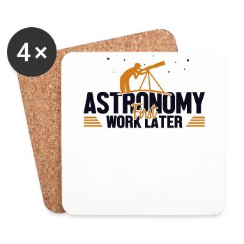 Astronomy First Work Later Starry Sky - Coasters (set of 4) - white - Front