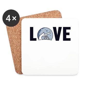 Amour Astronomie Photographe Starry Sky Cosmologiste - Dessous de verre (lot de 4) - blanc - Devant