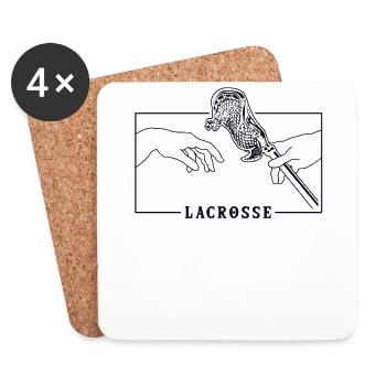 Michelangelo Creation of Adam Lacrosse Lax - Untersetzer (4er-Set) - Weiß - Vorne