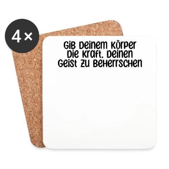Pilates - Gib deinem Körper die Kraft, deinen - Untersetzer (4er-Set) - Weiß - Vorne