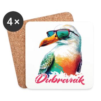 Dubrovnik Croatia Holiday Cool Seagull Sunglasses - Coasters (set of 4) - white - Front
