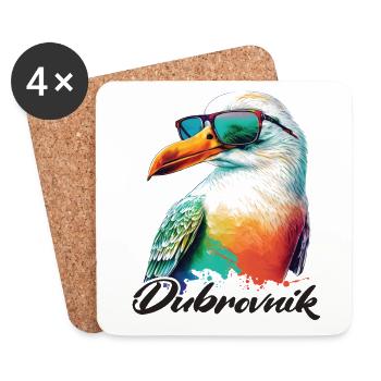 Dubrovnik Croatia Holiday Cool Seagull Sunglasses - Coasters (set of 4) - white - Front