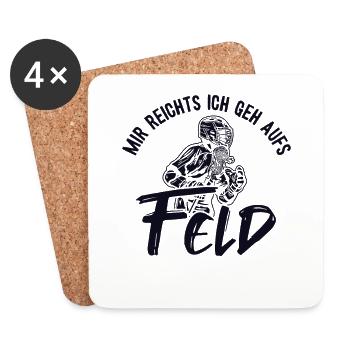 Mir reichts ich geh aufs Feld Polocrosse Trainer - Untersetzer (4er-Set) - Weiß - Vorne