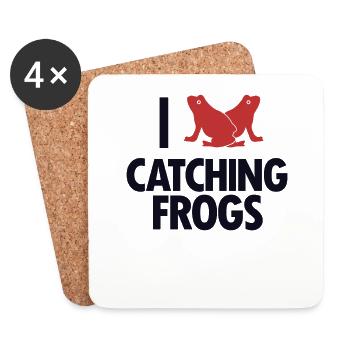 I Love Catching Frogs Laubfrosch Kröte Frosch - Untersetzer (4er-Set) - Weiß - Vorne
