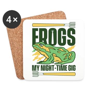 Frogs My Night Time Gig Kaulquappe Laubfrosch - Untersetzer (4er-Set) - Weiß - Vorne