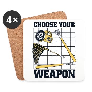 Choose Your Weapon Kaulquappe Laubfrosch Kröte - Untersetzer (4er-Set) - Weiß - Vorne
