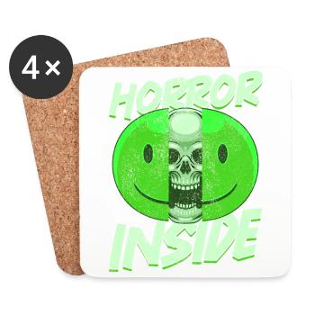 Zombie Horror Horror Film Festival + Halloween - Coasters (set of 4) - white - Front