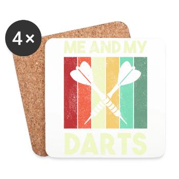 Club de sport de fléchettes, jeu de fléchettes, fléchettes sportives Arrow - Dessous de verre (lot de 4) - blanc - Devant
