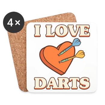 Club de sport de fléchettes, jeu de fléchettes, fléchettes sportives Arrow - Dessous de verre (lot de 4) - blanc - Devant