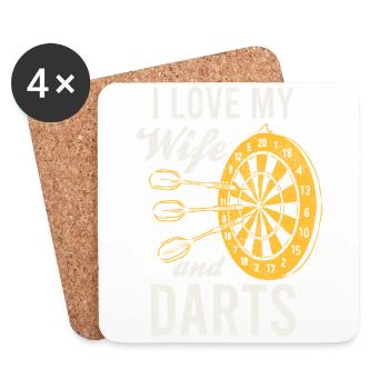 Fléchettes Sport Club, Jeu de fléchettes, Fléchettes Arrow Sport - Dessous de verre (lot de 4) - blanc - Devant