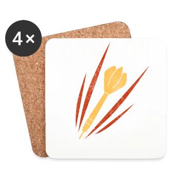 Club de sport de fléchettes, jeu de fléchettes, fléchettes sportives Arrow - Dessous de verre (lot de 4) - blanc - Devant