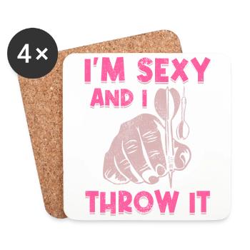 Club de sport de fléchettes, jeu de fléchettes, fléchettes sportives Arrow - Dessous de verre (lot de 4) - blanc - Devant