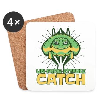 Une grenouille ettable capture têtard rainette - Dessous de verre (lot de 4) - blanc - Devant