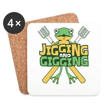 Jigging And Gigging Kröte Kaulquappe Frosch Fänger - Untersetzer (4er-Set) - Weiß - Vorne
