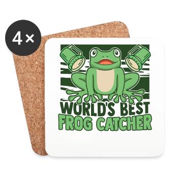 World's Best Frog Catcher Kröte Kaulquappe Frosch - Untersetzer (4er-Set) - Weiß - Vorne