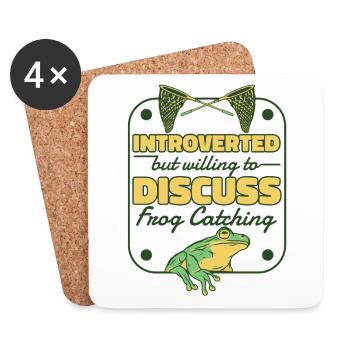 Introverted But Willing To Discuss Frog Catching - Untersetzer (4er-Set) - Weiß - Vorne
