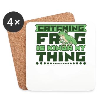 Catching Frog Is Kinda my Thing Kröte Frosch - Untersetzer (4er-Set) - Weiß - Vorne